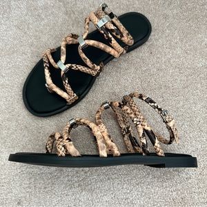 REBECCA MINKOFF // Snakeskin Sarle Strappy Sandal